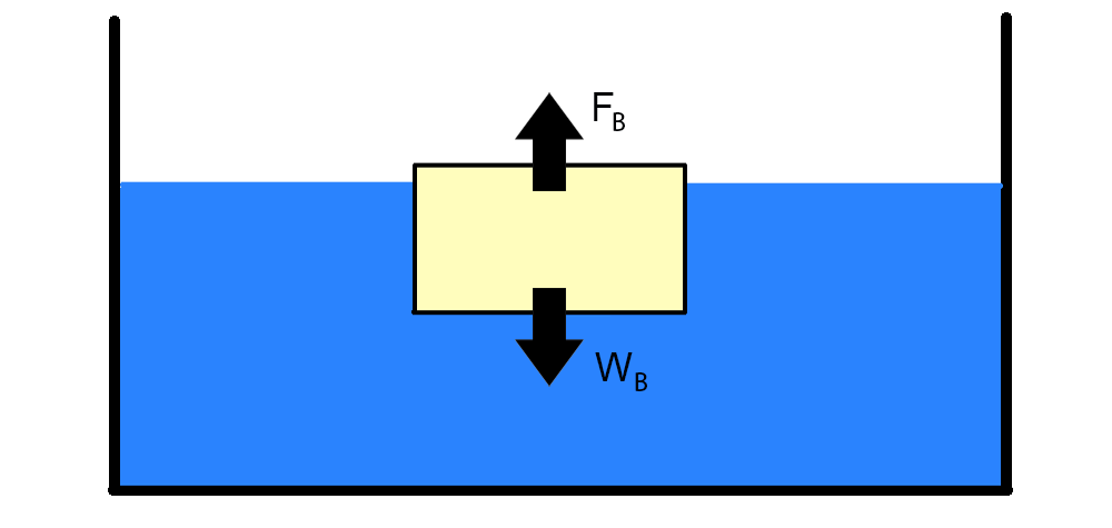 grafički prikaz Arhimedovog zakona
