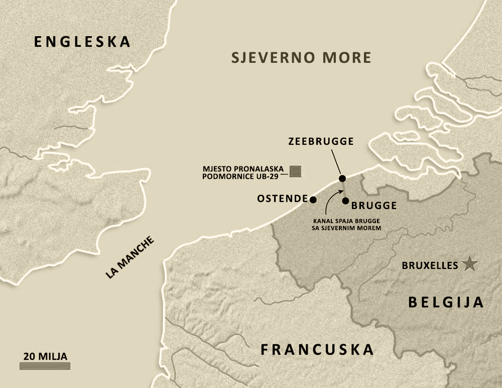 mjesto pronalaska podmornice UB-29