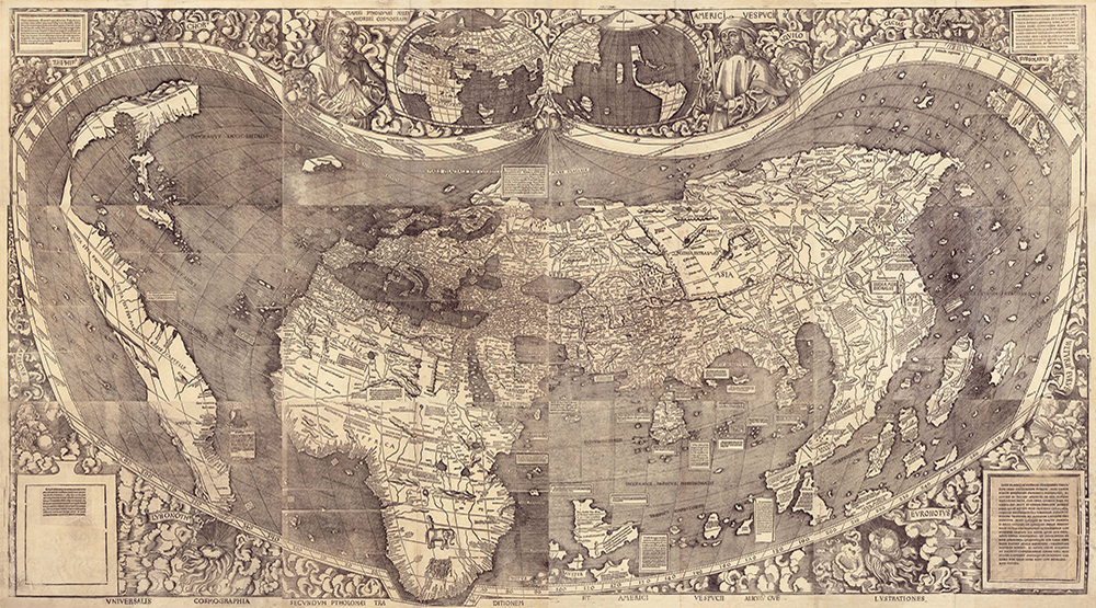 Waldseemüllerova karta svijeta 'Universalis Cosmographia' iz 1507.