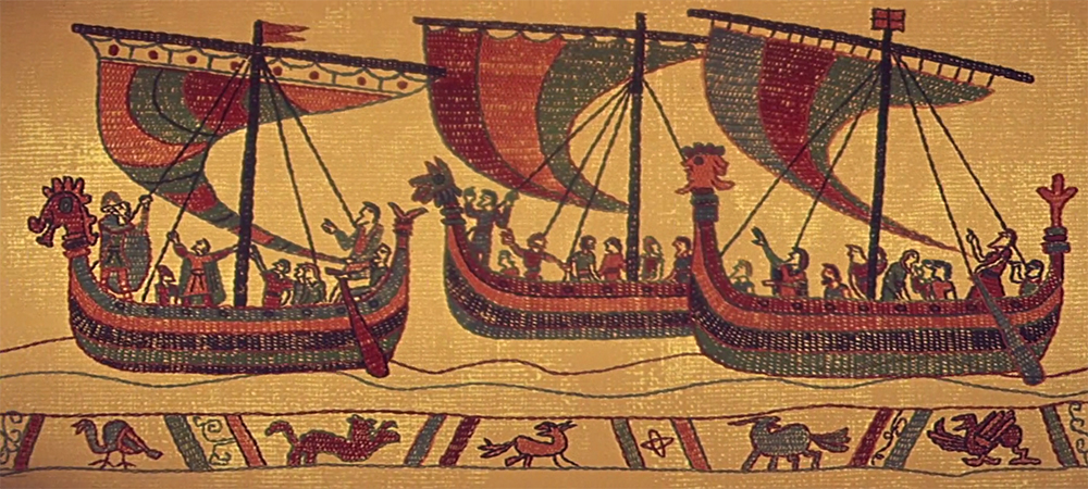 vikinško brodovlje na tapiseriji